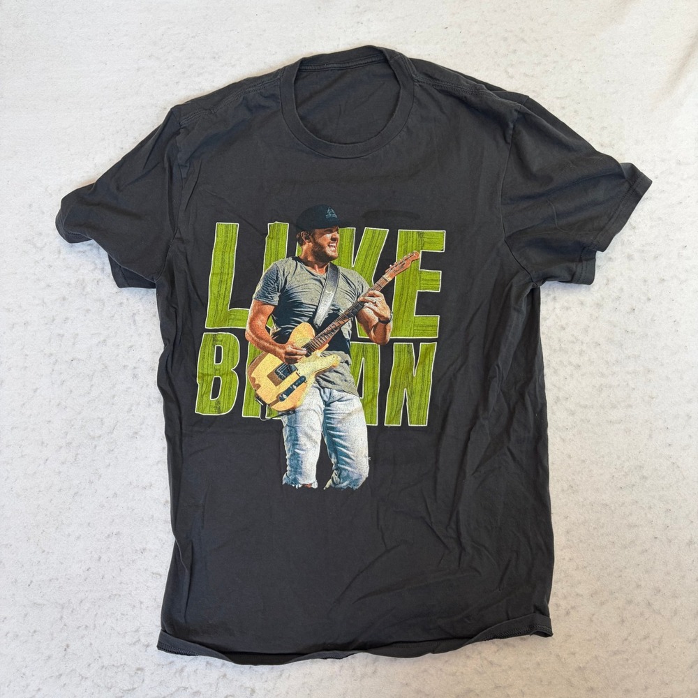 Luke Bryan T-Shirt Mens Medium Black Raised Up Right Tour 2022 Graphic Concert